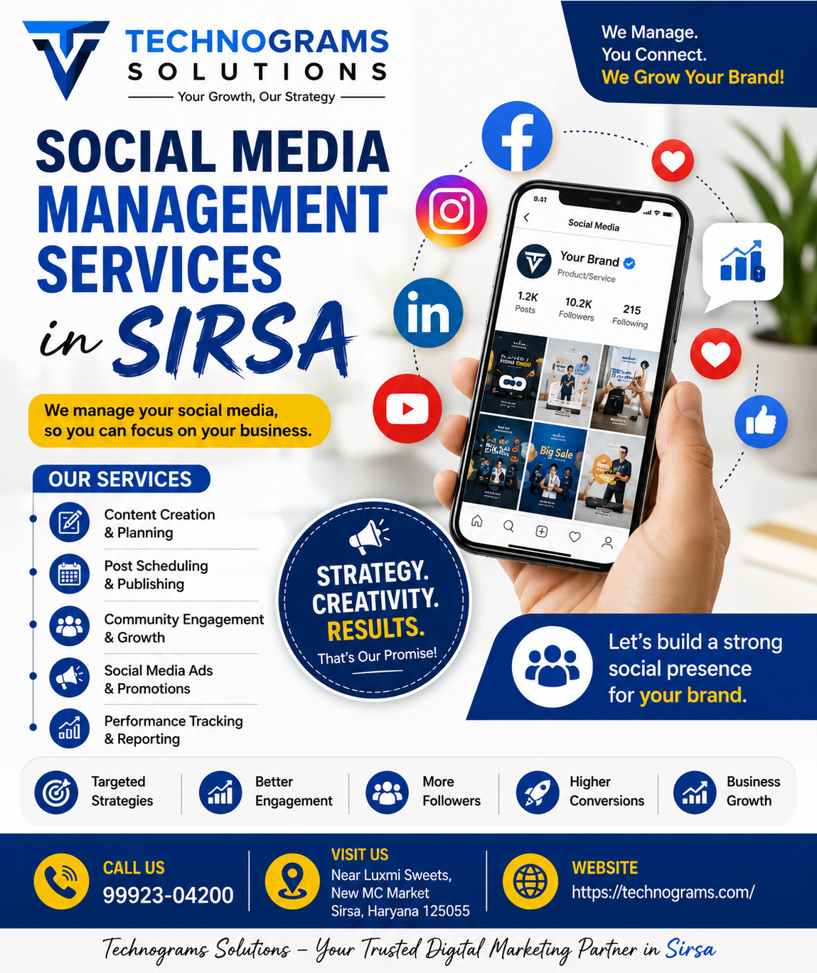 Social Media Management Services in Sirsa – Grow Your Brand with Technograms Solutions